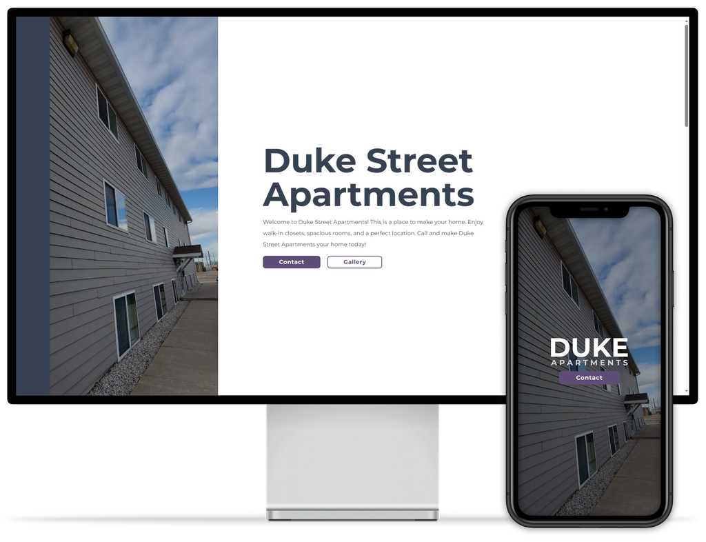 Device mockups of Duke Street Apartments
